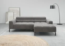 Home affaire Ecksofa »Claya, 223 cm breit, L-Form, Kopfteilverstellung« Moderne Steppung, weicher Polsteraufbau & saugroboterfreundliche Höhe