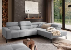 Home affaire Ecksofa »Claya Move, L-Form, Kopf- & Rückenverstellung, Breite 282 cm« Moderne Steppung, weicher Polsteraufbau & saugroboterfreundliche Höhe