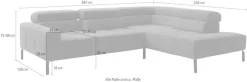 Home affaire Ecksofa »Claya Move, L-Form, Kopf- & Rückenverstellung, Breite 282 cm« Moderne Steppung, weicher Polsteraufbau & saugroboterfreundliche Höhe