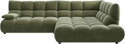 Home affaire Ecksofa »Cozy Bubble, mit klappbarer Armlehne, Breite 289 cm« mit eleganter Steppung, Rundumbezug & weicher Polsterung