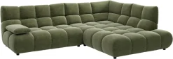 Home affaire Ecksofa »Cozy Bubble, mit klappbarer Armlehne, Breite 289 cm« mit eleganter Steppung, Rundumbezug & weicher Polsterung