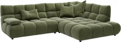 Home affaire Ecksofa »Cozy Bubble, mit klappbarer Armlehne, Breite 289 cm« mit eleganter Steppung, Rundumbezug & weicher Polsterung