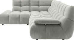Home affaire Ecksofa »Cozy Bubble, mit klappbarer Armlehne, Breite 324 cm« mit eleganter Steppung, Rundumbezug & weicher Polsterung