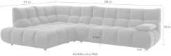 Home affaire Ecksofa »Cozy Bubble, mit klappbarer Armlehne, Breite 324 cm« mit eleganter Steppung, Rundumbezug & weicher Polsterung