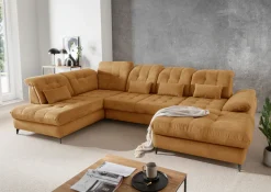 Home affaire Ecksofa »Delphino, Multifunktionen, 358 x 216 cm, modern & bequem« Microfaser, L-Form, Bettfunktion, Nierenkissen, Verstellungen