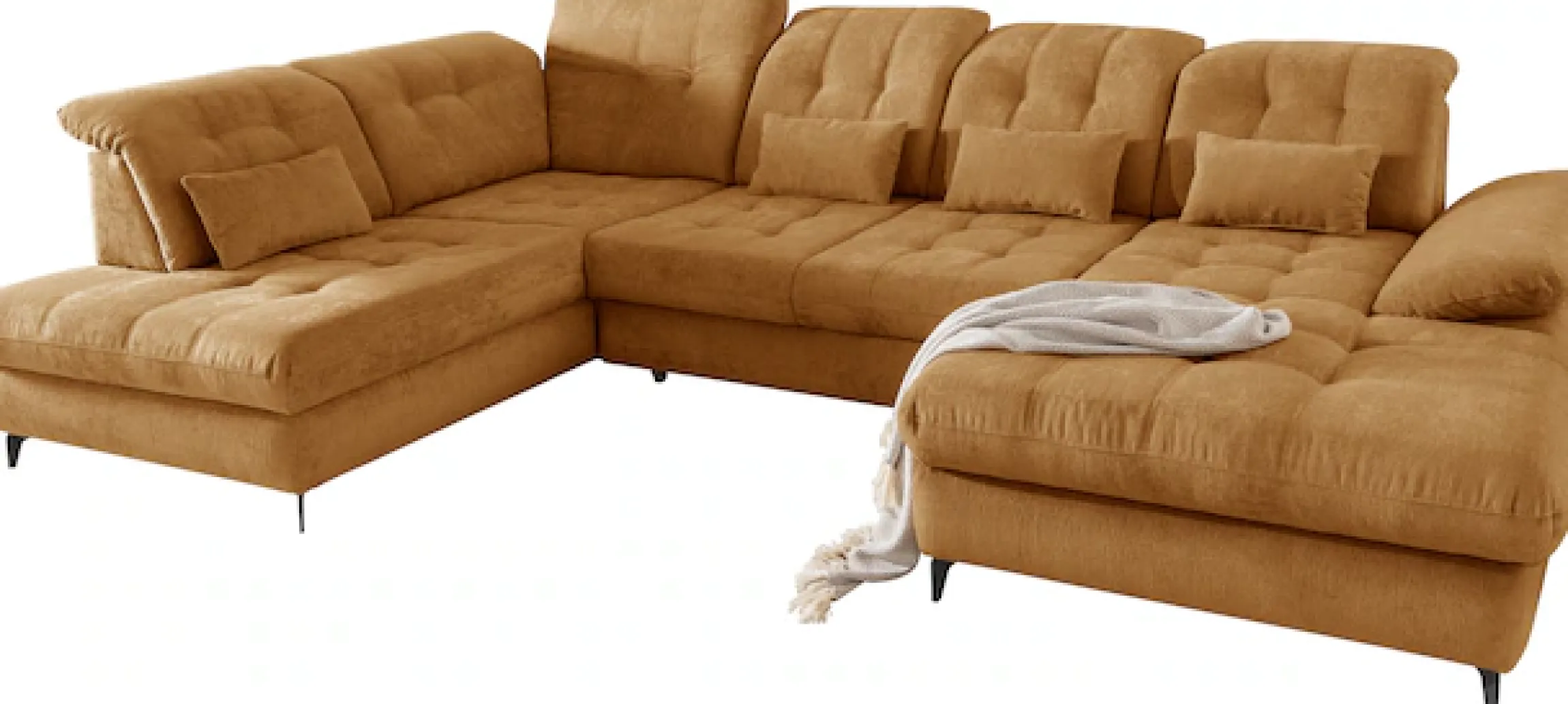 Home affaire Ecksofa »Delphino, Multifunktionen, 358 x 216 cm, modern & bequem« Microfaser, L-Form, Bettfunktion, Nierenkissen, Verstellungen
