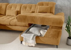 Home affaire Ecksofa »Delphino, Multifunktionen, 358 x 216 cm, modern & bequem« Microfaser, L-Form, Bettfunktion, Nierenkissen, Verstellungen