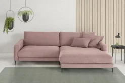 Home affaire Ecksofa »Downtown, B/T/H: 272/190/84 cm L-Form« weicher Sitzkomfort auch in Cord und Bouclé, incl. Zierkissen
