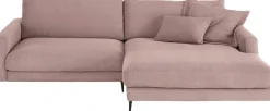 Home affaire Ecksofa »Downtown, B/T/H: 272/190/84 cm L-Form« weicher Sitzkomfort auch in Cord und Bouclé, incl. Zierkissen
