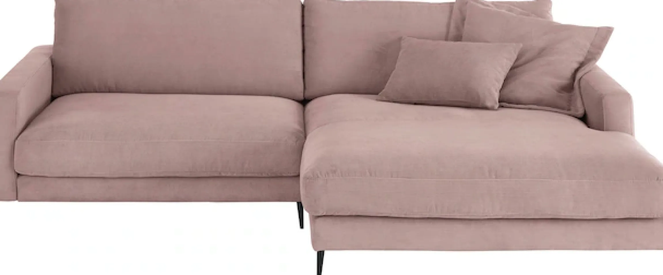 Home affaire Ecksofa »Downtown, B/T/H: 272/190/84 cm L-Form« weicher Sitzkomfort auch in Cord und Bouclé, incl. Zierkissen