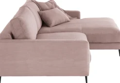 Home affaire Ecksofa »Downtown, B/T/H: 272/190/84 cm L-Form« weicher Sitzkomfort auch in Cord und Bouclé, incl. Zierkissen