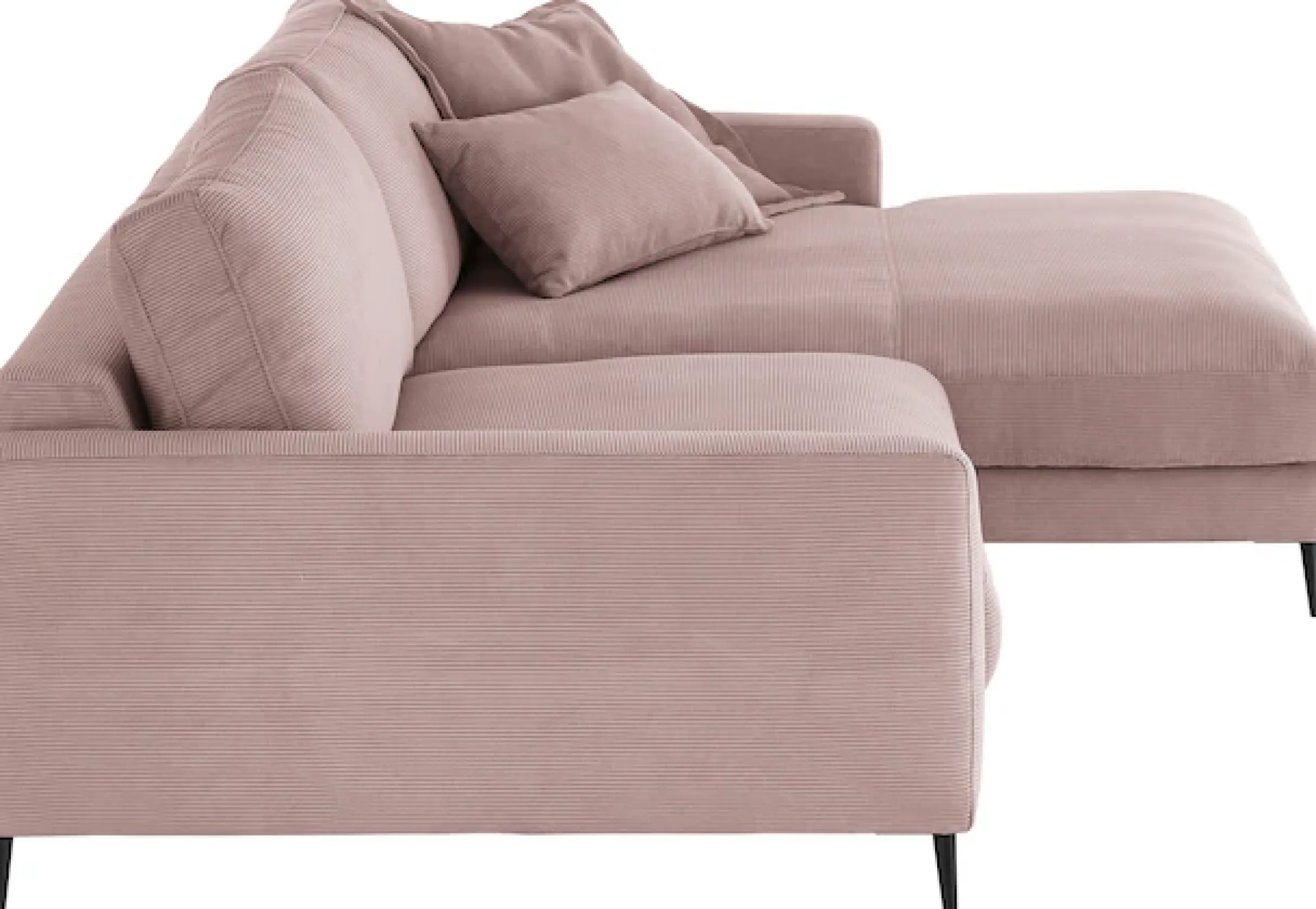 Home affaire Ecksofa »Downtown, B/T/H: 272/190/84 cm L-Form« weicher Sitzkomfort auch in Cord und Bouclé, incl. Zierkissen