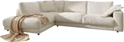 Home affaire Ecksofa »Enisa XXLB/T/H: 325/224/85 cm L-Form« Kuschelig, gemütlich, in 5 Farben, Bezug in Cord, mit 2 Zierkissen