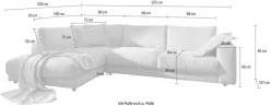 Home affaire Ecksofa »Enisa XXLB/T/H: 325/224/85 cm L-Form« Kuschelig, gemütlich, in 5 Farben, Bezug in Cord, mit 2 Zierkissen