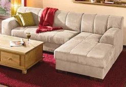 Home affaire Ecksofa »Falk klare Linien, elegant und zeitlos, L-Form« mit Federkern und wahlweise mit Bettfunktion
