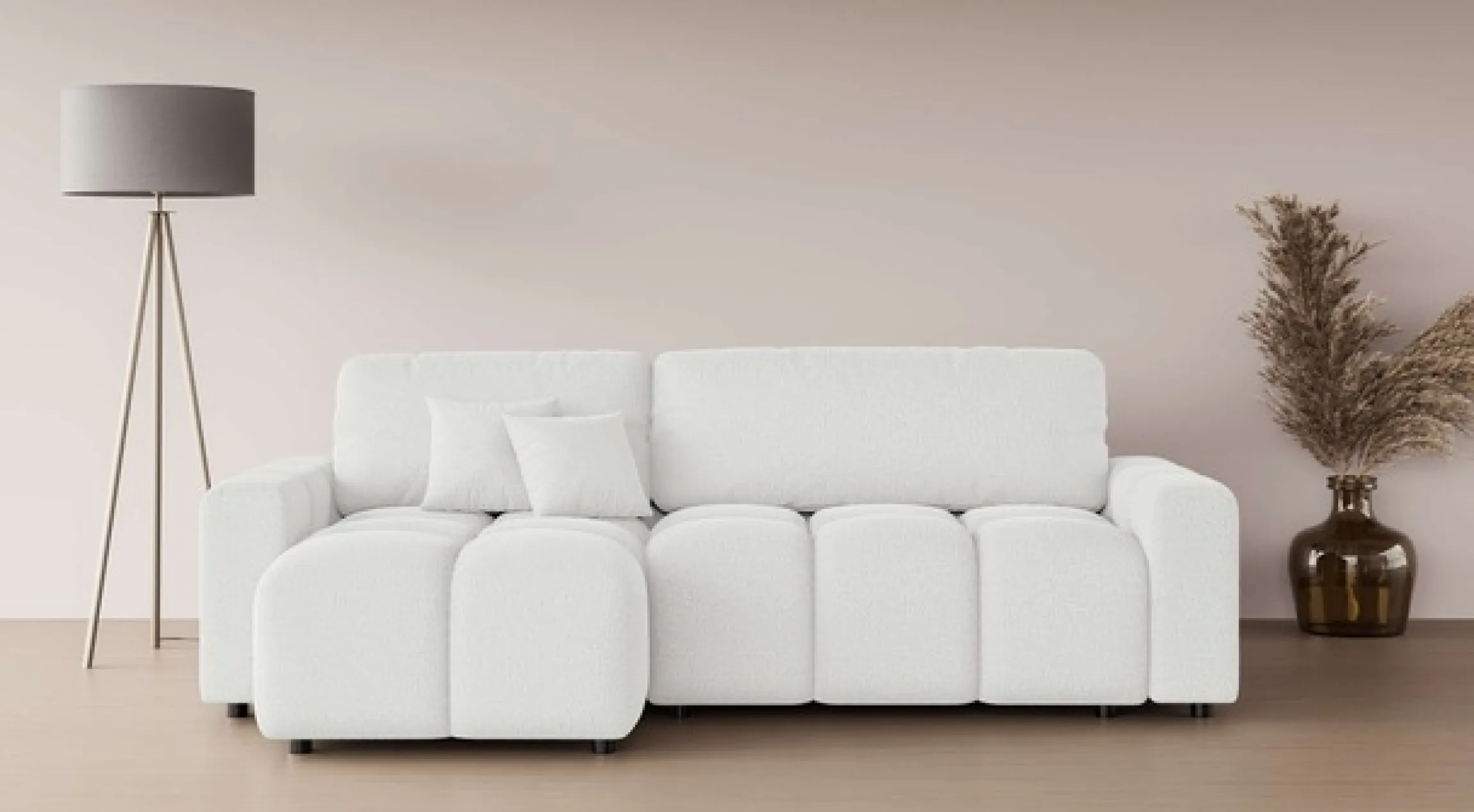Home affaire Ecksofa »FELICI, Schlafsofa 233cm, L-Form mit Recamiere beidseitig montierbar« Designsofa mit Bettfunktion und Bettkasten, Maße B/T/H: 233/142/88 cm