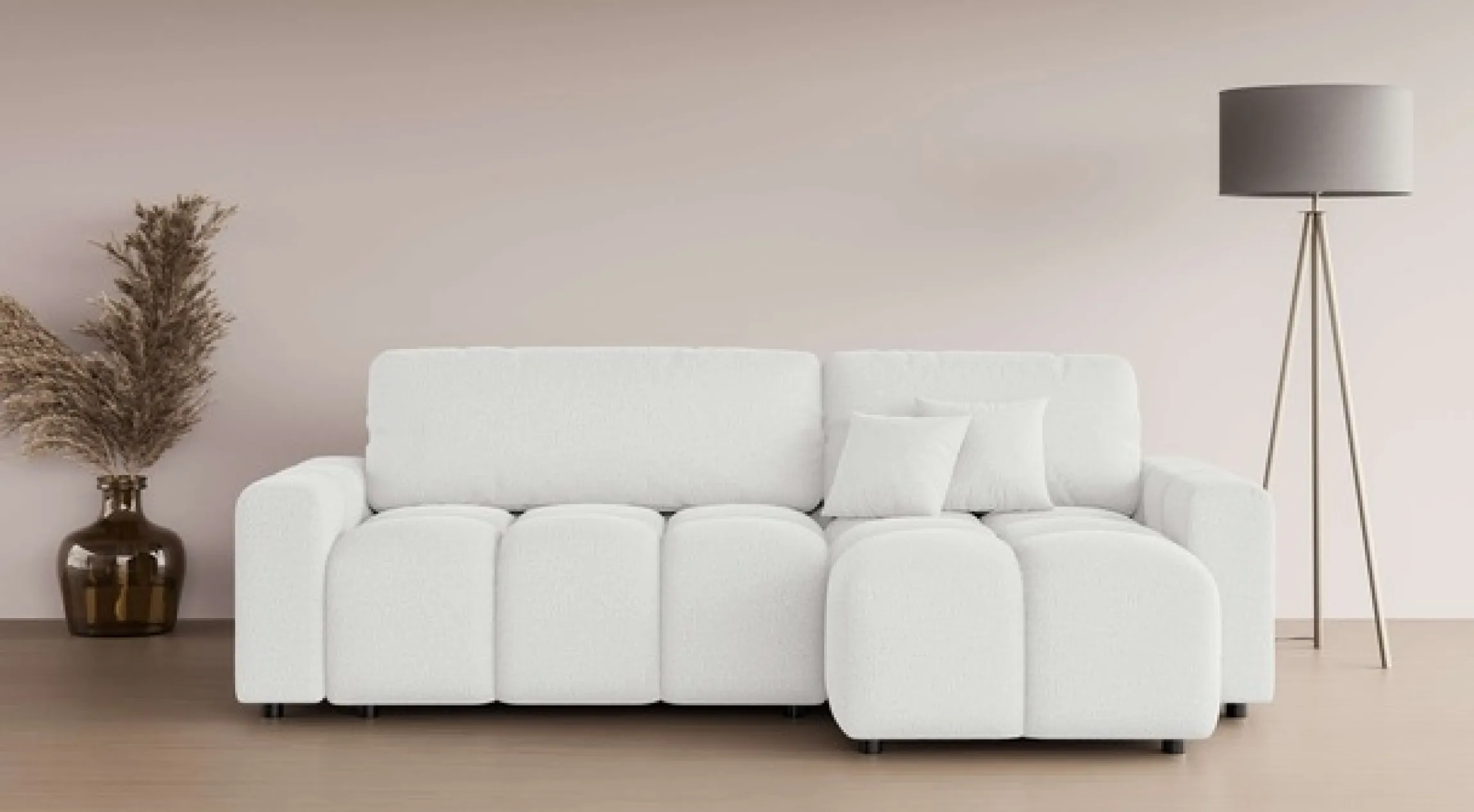 Home affaire Ecksofa »FELICI, Schlafsofa 233cm, L-Form mit Recamiere beidseitig montierbar« Designsofa mit Bettfunktion und Bettkasten, Maße B/T/H: 233/142/88 cm