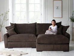 Home affaire Ecksofa »Finca XL L-Form, B: 190 cm« 4 Zierkissen, Mega-Sofa, in Cord oder Chenille-Struktur, Federkern