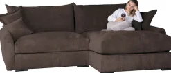 Home affaire Ecksofa »Finca XL L-Form, B: 190 cm« 4 Zierkissen, Mega-Sofa, in Cord oder Chenille-Struktur, Federkern