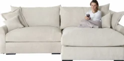 Home affaire Ecksofa »Finca XXL L-Form, B: 247 cm« 4 Zierkissen, Mega-Sofa, in Cord oder Chenille-Struktur, Federkern