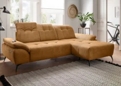 Home affaire Ecksofa »Fiore modern und bequem, schmale Armlehnen, tolle Detailverarbeitung« zwei verschiedene Fußfarben wählbar