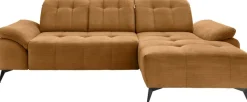 Home affaire Ecksofa »Fiore modern und bequem, schmale Armlehnen, tolle Detailverarbeitung« zwei verschiedene Fußfarben wählbar