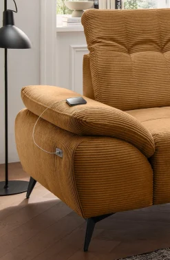 Home affaire Ecksofa »Fiore modern und bequem, schmale Armlehnen, tolle Detailverarbeitung« zwei verschiedene Fußfarben wählbar