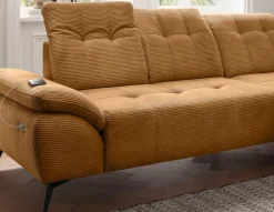 Home affaire Ecksofa »Fiore modern und bequem, schmale Armlehnen, tolle Detailverarbeitung« zwei verschiedene Fußfarben wählbar