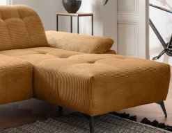 Home affaire Ecksofa »Fiore modern und bequem, schmale Armlehnen, tolle Detailverarbeitung« zwei verschiedene Fußfarben wählbar
