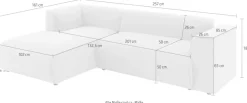 Home affaire Ecksofa »GENTON L-Form (257 cm), zeitlos & stilvolles Design,« Aufwendig gepolstert, in Cord, Chenille und Struktur