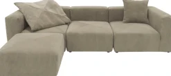 Home affaire Ecksofa »Gerrid L-Form« Cord-Bezug, Modulsofa, bestehend aus Eck- und Mittelelement + Hocker
