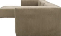 Home affaire Ecksofa »Gerrid L-Form« Cord-Bezug, Modulsofa, bestehend aus Eck- und Mittelelement + Hocker