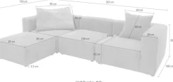 Home affaire Ecksofa »Gerrid L-Form« Cord-Bezug, Modulsofa, bestehend aus Eck- und Mittelelement + Hocker