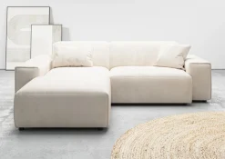 Home affaire Ecksofa »Glimminge L-Formauch in Breitcord, Feincord + Easy care-Bezug,« Breite 234,Zierkissen