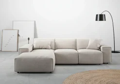 Home affaire Ecksofa »Glimminge L-Formauch in Breitcord, Feincord + Easy care-Bezug,« Breite 264,Zierkissen