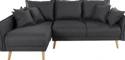 Home affaire Ecksofa »Granbo L-Form, B: 240 cm« Schlaffunktion, Bettkasten, Taschen & 5 Zierkissen, Federkern