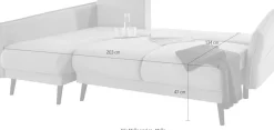 Home affaire Ecksofa »Granbo L-Form, B: 240 cm« Schlaffunktion, Bettkasten, Taschen & 5 Zierkissen, Federkern