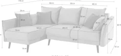 Home affaire Ecksofa »Granbo L-Form, B: 240 cm« Schlaffunktion, Bettkasten, Taschen & 5 Zierkissen, Federkern