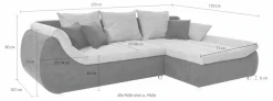 Home affaire Ecksofa »Imola, bequem, aktuelle Steppung im Sitz, L-Form, Breite 270cm« wahlweise mit Bettfunktion.
