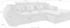 Home affaire Ecksofa »Imola elegant, Breite 270cm, moderne Sitzsteppung, bequem, L-Form« auch mit Bettfunktion und Bettkasten