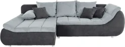 Home affaire Ecksofa »Imola, elegant und modern, aktuelle Steppung im Sitz, bequem, L-Form« frei im Raum stellbar, wahlweise mit Bettfunktion und Bettkasten