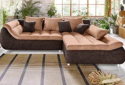 Home affaire Ecksofa »Imola modern, Breite 270cm, bequem, aktuelle Steppung im Sitz, L-Form« inkl. Bettfunktion und Bettkasten