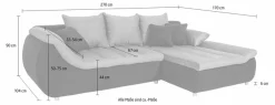 Home affaire Ecksofa »Imola modern, Breite 270cm, bequem, aktuelle Steppung im Sitz, L-Form« inkl. Bettfunktion und Bettkasten