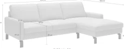 Home affaire Ecksofa inkl. saugroboterfreundliche Höhe & schmale Armlehnen