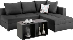 Home affaire Ecksofa »Italia L-Form, B: 217 cm, Schlaffunktion, Bettkasten« Federkern, frei stellbar, mit Zierkissen, Gästebettfunktion
