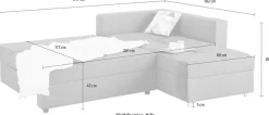 Home affaire Ecksofa »Italia L-Form, B: 217 cm, Schlaffunktion, Bettkasten« Federkern, frei stellbar, mit Zierkissen, Gästebettfunktion