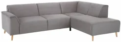 Home affaire Ecksofa »Julia zeitlose und elegante Couch, hoher Sitzkomfort, L-Form« Federkern-Polsterung, Holzfüße, Keder