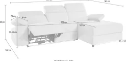 Home affaire Ecksofa »Kilado, L-Form,« mit Relaxfunktion, verstellbarer Armlehne, Kopfteilverstellung
