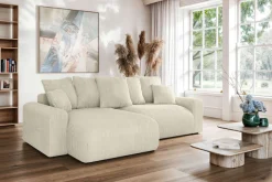 Home affaire Ecksofa »LAKESIDE klein mit Bettfunktion und Bettkasten, B/T/H 235/142/84 cm« L-Form, Recamiere beidseitig montierbar, mit Wellenunterfederung
