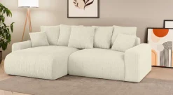 Home affaire Ecksofa »LAKESIDE klein mit Bettfunktion und Bettkasten, B/T/H 235/142/84 cm« L-Form, Recamiere beidseitig montierbar, mit Wellenunterfederung